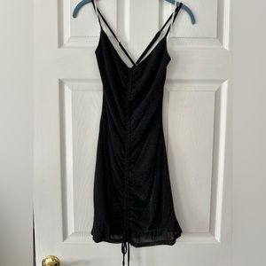Black sparkly ruched bodycon mini dress - NEVER WORN